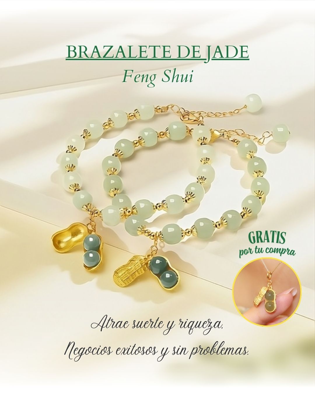 Brazalete de Jade Feng Shui + Collar de Jade✨
