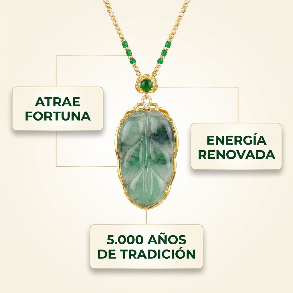 Collar de Jade de la Fortuna - Piedra Milenaria de Prosperidad