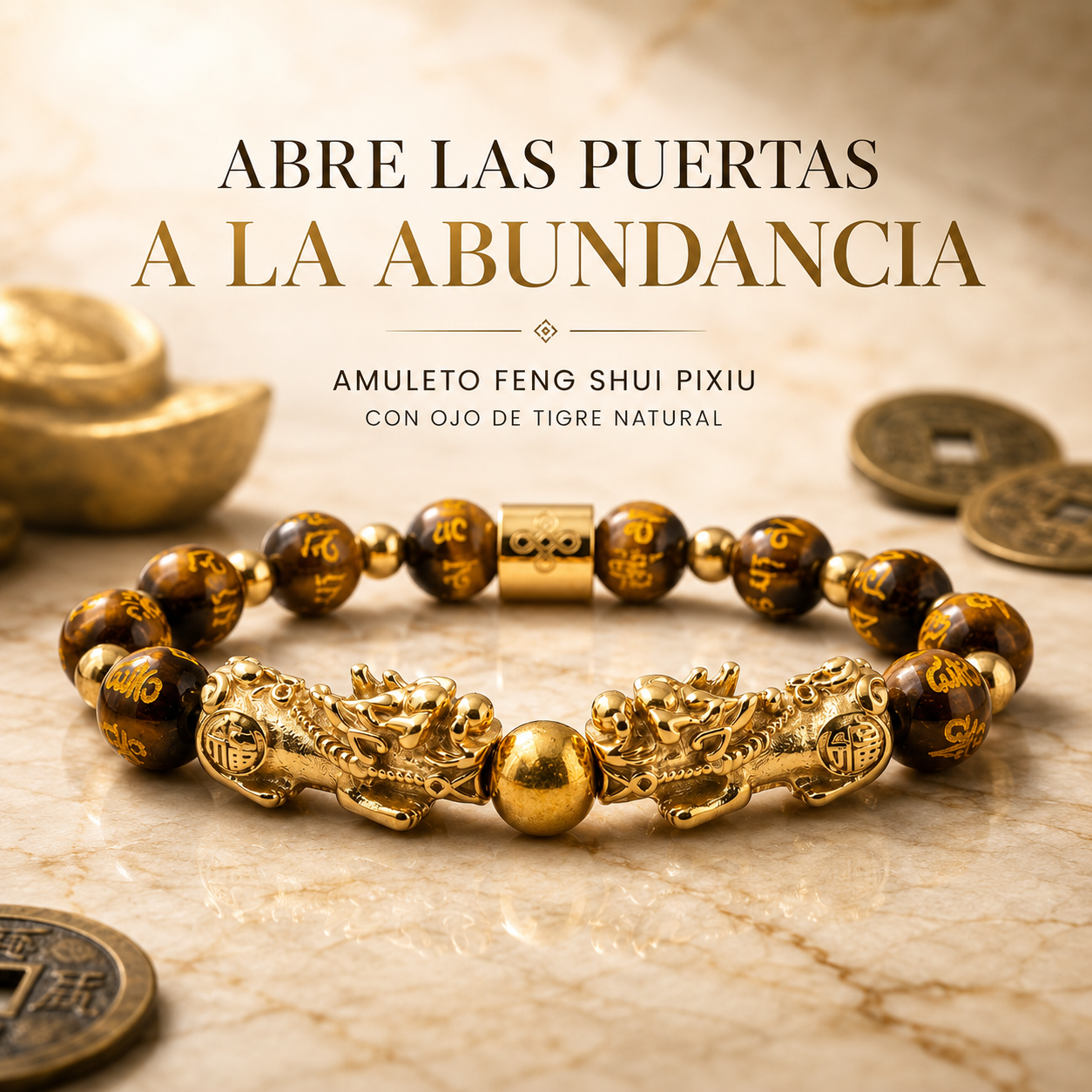 Brazalete Ojo de Trigre Feng shui Pixiu