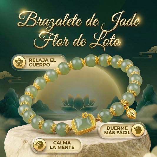 BRAZALETE DE JADE FLOR DE LOTO - OFERTA 2X1